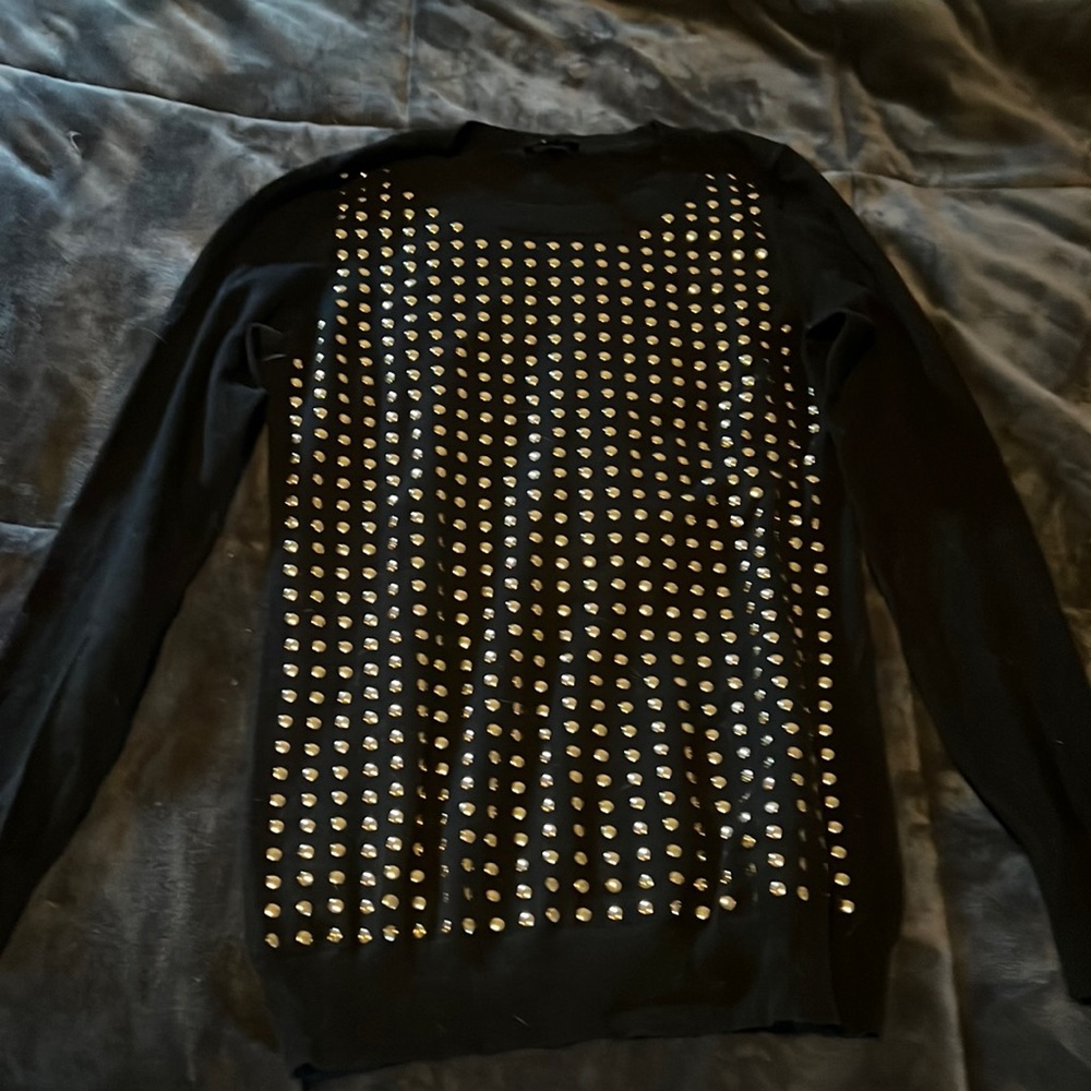 Express women’s gold studded black sweater